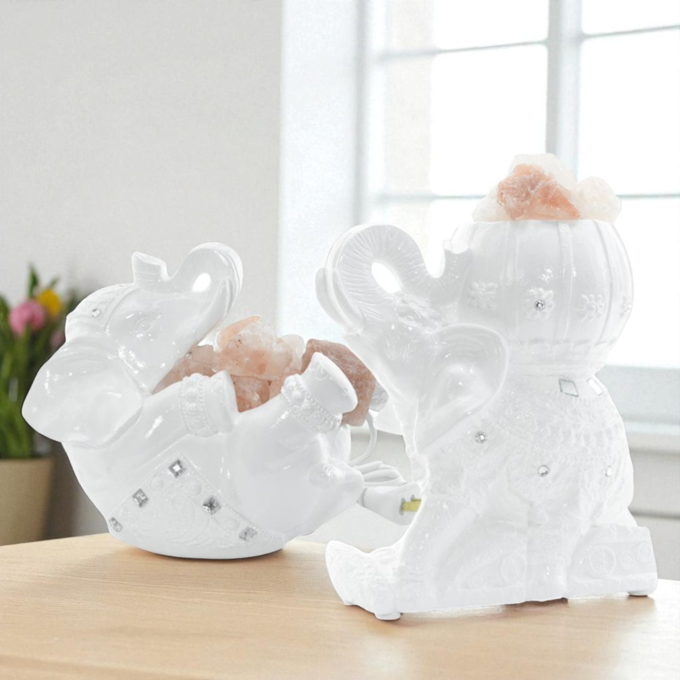 ELEFANTE GRANDE DECORADO LAMP/SAL: imagen 3