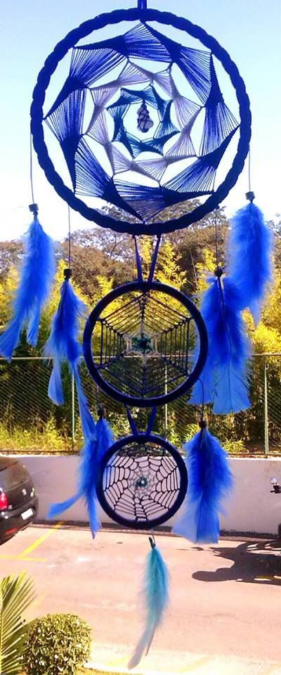 ATRAPA SUEÑO OJO TURCO N°5 6 AROS CON PLUMA