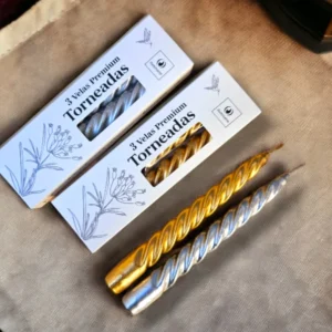 VELAS TORNEADAS X 3 ORO Y PLATA: imagen 2