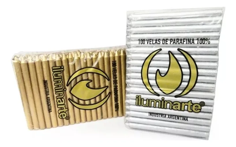 VELAS LARGAS ORO Y PLATA X 100: imagen 2