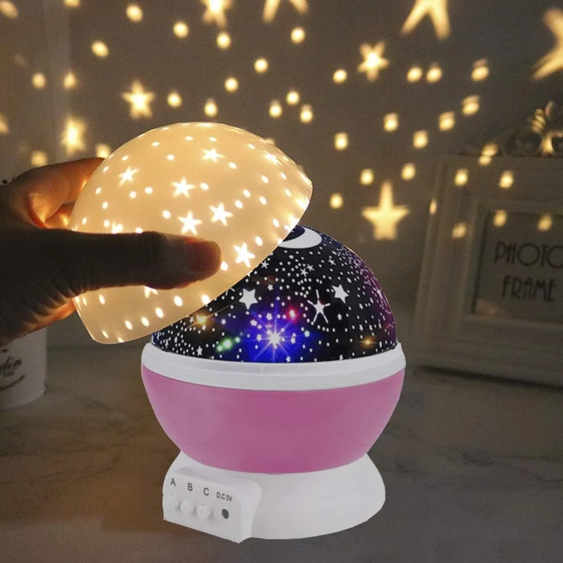 VELADOR PROYECTOR LUNA Y ESTRELLAS: imagen 4