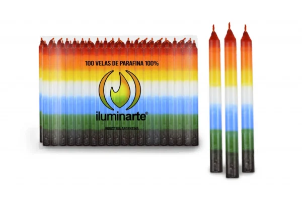 VELAS CORTAS 7 COLORES X 50