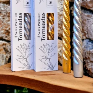 VELAS TORNEADAS X 3 ORO Y PLATA: imagen 4