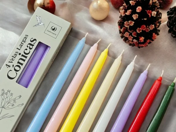 VELAS CONICAS CAJA X 4 25 CM