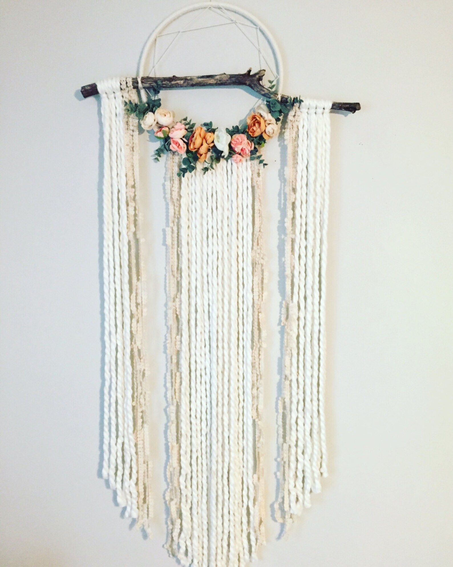 ATRAPA SUEÑO CORAZON CON FLORES: imagen 1