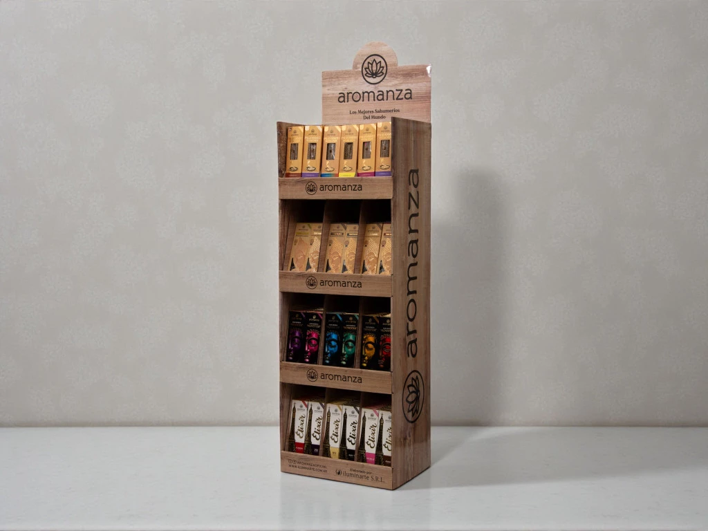 Exhibidor Simil Madera (Carton)43x30x150: imagen 2